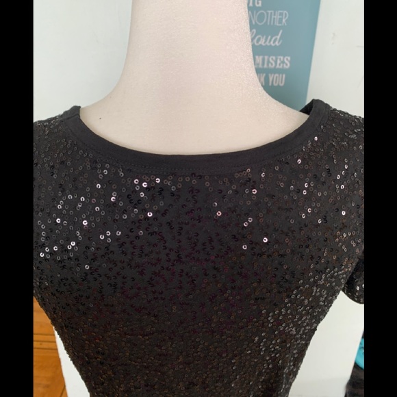 DKNY sequin Embellished crew tee shirt - Picture 6 of 8